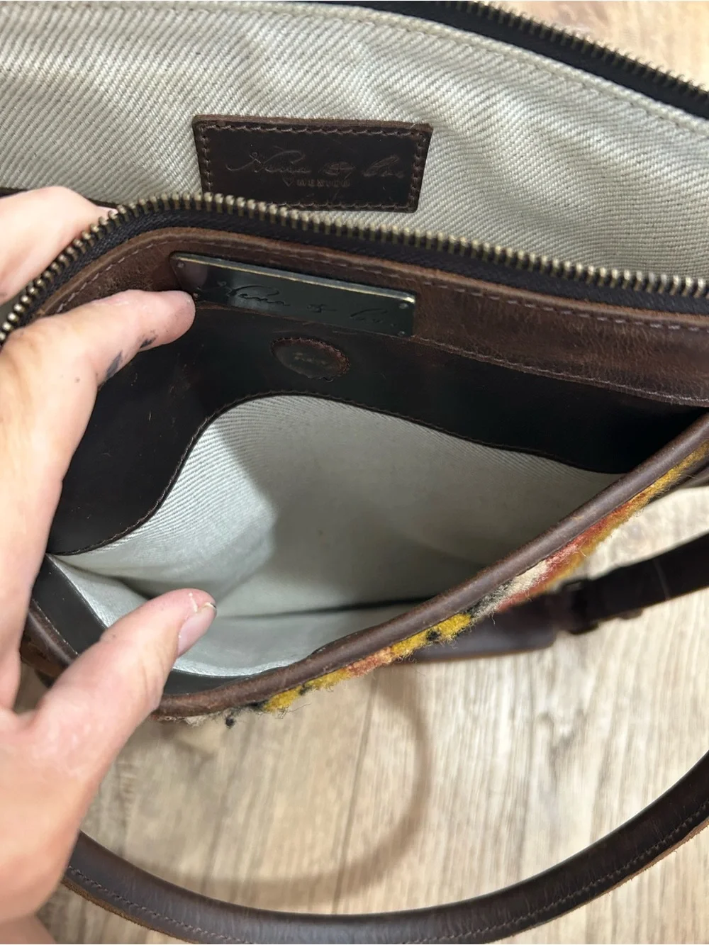 Nena & Co convertible day bag leather large tote/backpack
